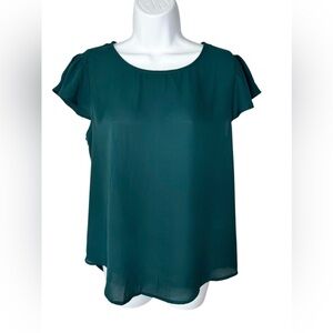 Papermoon Mixed Media Flutter Sleeve Top NWT